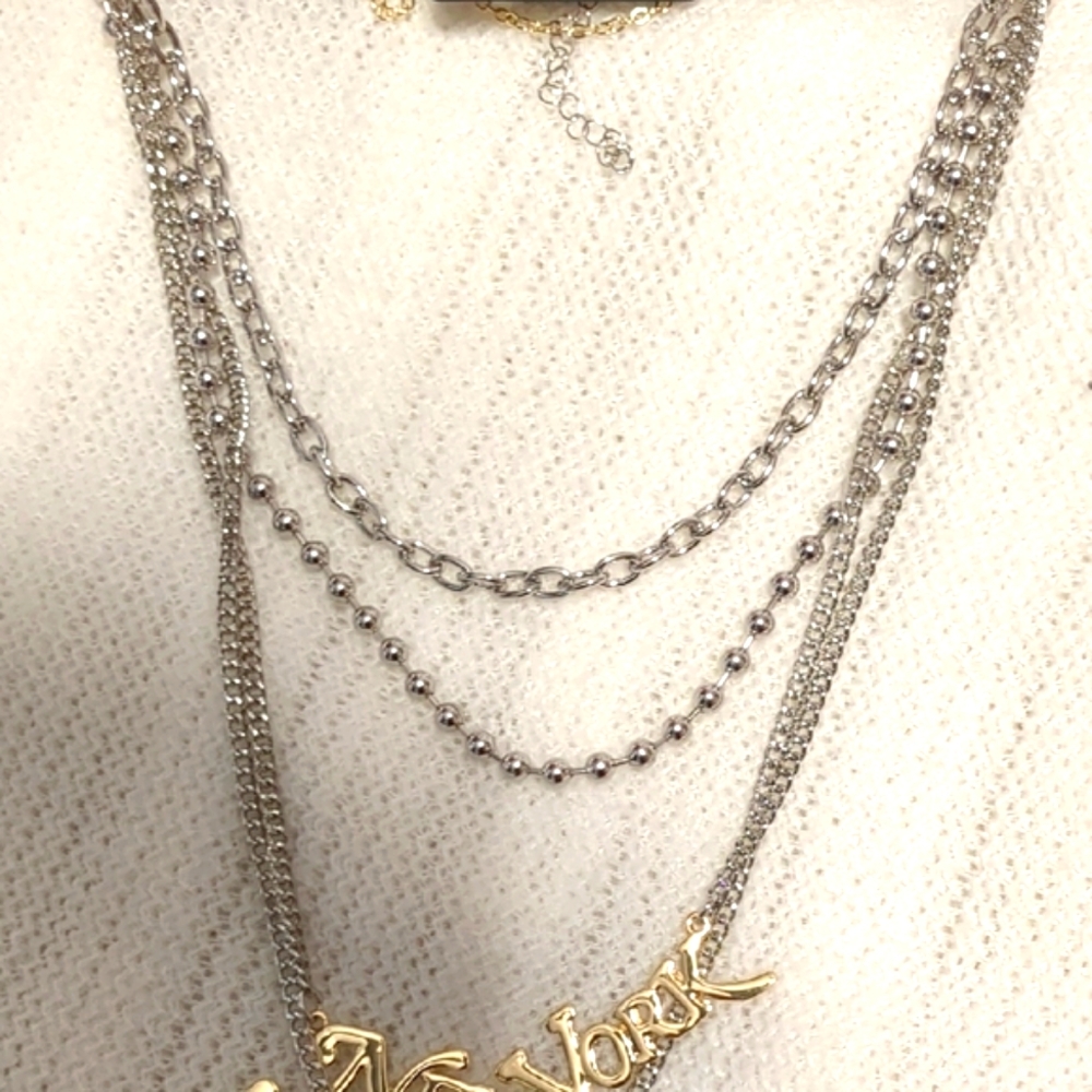 AKIRA Silver and Gold Layered Necklace Collection - Picture 5 of 5